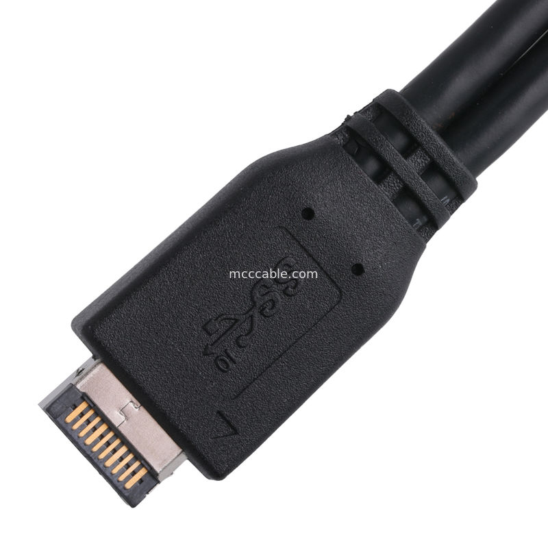 Cable de alimentación de la placa base de la computadora USB 3.1 Tipo E macho a IDC20P macho Cable de adaptador Cable de extensión de 20 pines
