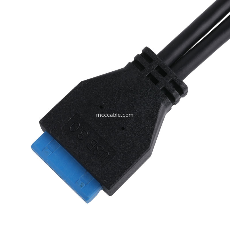 Cable de alimentación de la placa base de la computadora USB 3.1 Tipo E macho a IDC20P macho Cable de adaptador Cable de extensión de 20 pines