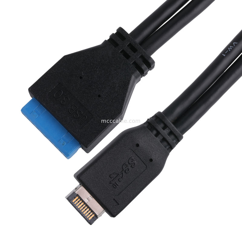 Cable de alimentación de la placa base de la computadora USB 3.1 Tipo E macho a IDC20P macho Cable de adaptador Cable de extensión de 20 pines