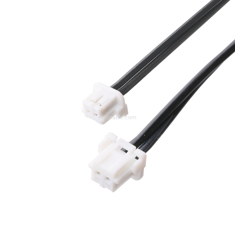 Enchufe de corriente continua 2.1 * 5.5mm Tipo de soldadura PVC Apariencia moldeado ángulo 90 a la carcasa blanca 2P MOLEX F