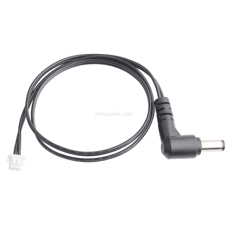 Enchufe de corriente continua 2.1 * 5.5mm Tipo de soldadura PVC Apariencia moldeado ángulo 90 a la carcasa blanca 2P MOLEX F