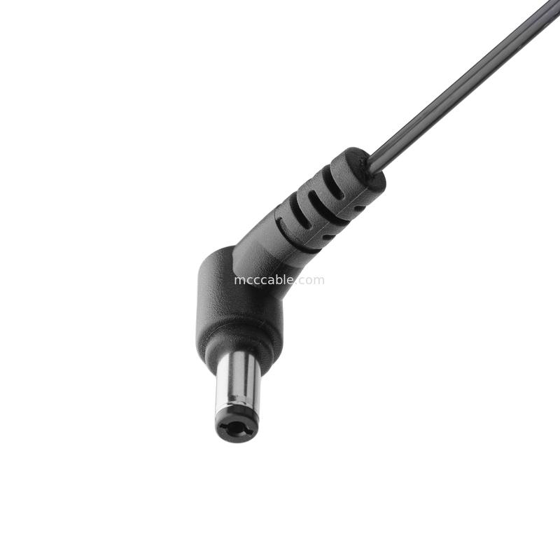 Enchufe de corriente continua 2.1 * 5.5mm Tipo de soldadura PVC Apariencia moldeado ángulo 90 a la carcasa blanca 2P MOLEX F