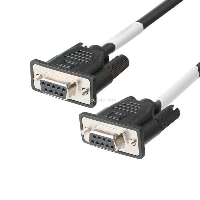 D-SUB-9Pin macho SOLDER TYPE núcleo de caucho blanco cubierto de níquel con conector D-SUB-9Pin femenino OEM/ODM