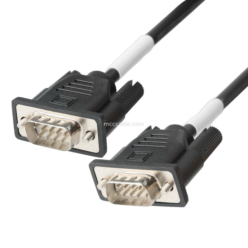 D-SUB-9Pin macho SOLDER TYPE núcleo de caucho blanco cubierto de níquel con conector D-SUB-9Pin femenino OEM/ODM