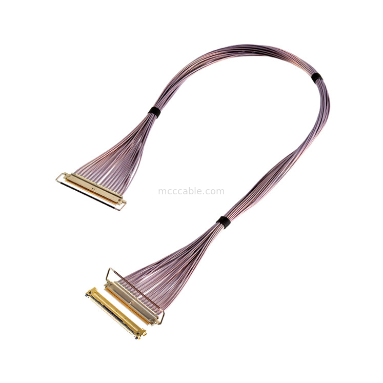 64 Gbps PAM4 81863-100B-01 50P 0,4 mm Pitch Tipo de apareamiento horizontal Micro-coaxial El conjunto de cable OEM / ODM