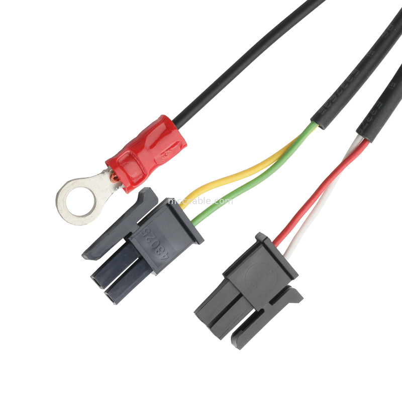 LVDS CABLE HSG 43025-0600 Picth 3.0mm MX a HSG 43025-0200 y RV1.25-4 conector OEM / ODM longitud del cable Personalizar
