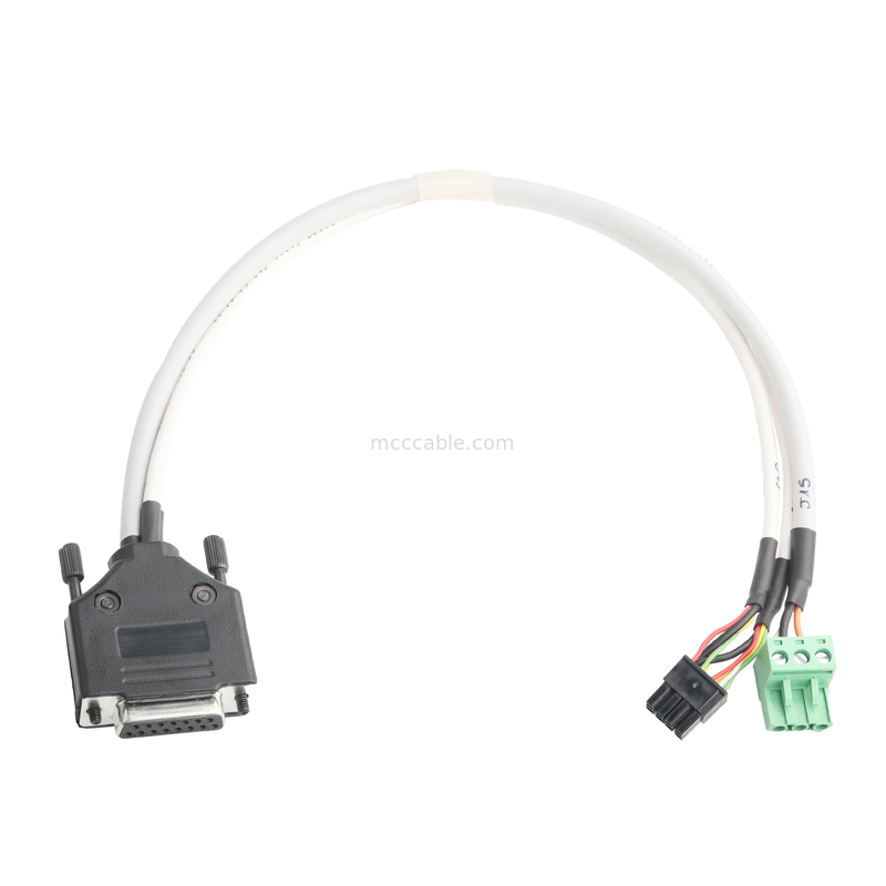 Adaptador de cable LVDS DB-15P FEMEÑA a HSG 43025-0800 8P y 691352710003 3P Terminal masculino verde Cable de conexión OEM / ODM