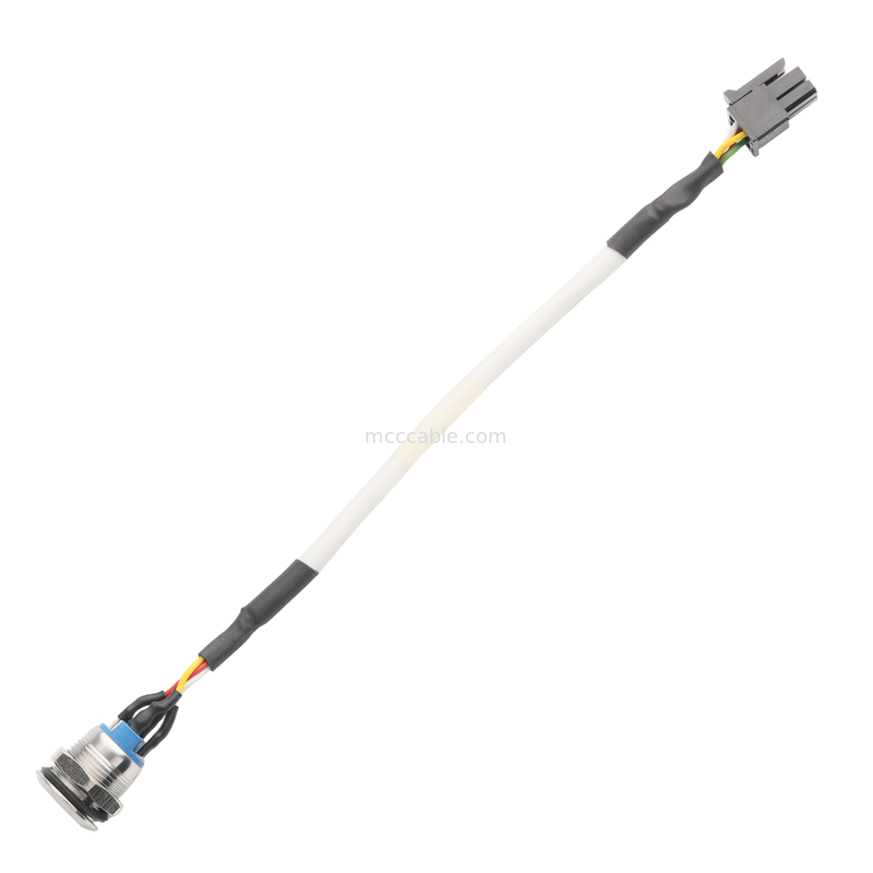 PUSHBUTTON LED BLANCO M12 IP65/IP67 a HSG Hombre 43025-0400 Activador del interruptor de alimentación MX de 3,0 mm