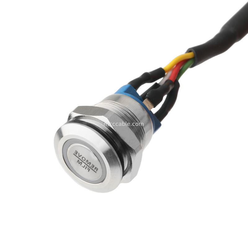 PUSHBUTTON LED BLANCO M12 IP65/IP67 a HSG Hombre 43025-0400 Activador del interruptor de alimentación MX de 3,0 mm