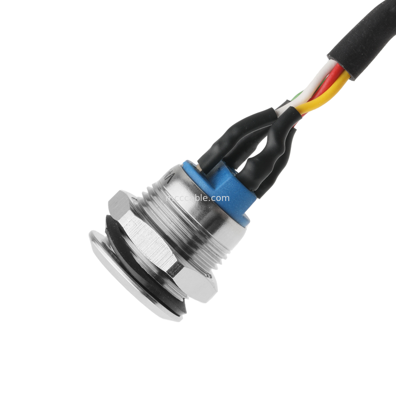 PUSHBUTTON LED BLANCO M12 IP65/IP67 a HSG Hombre 43025-0400 Activador del interruptor de alimentación MX de 3,0 mm