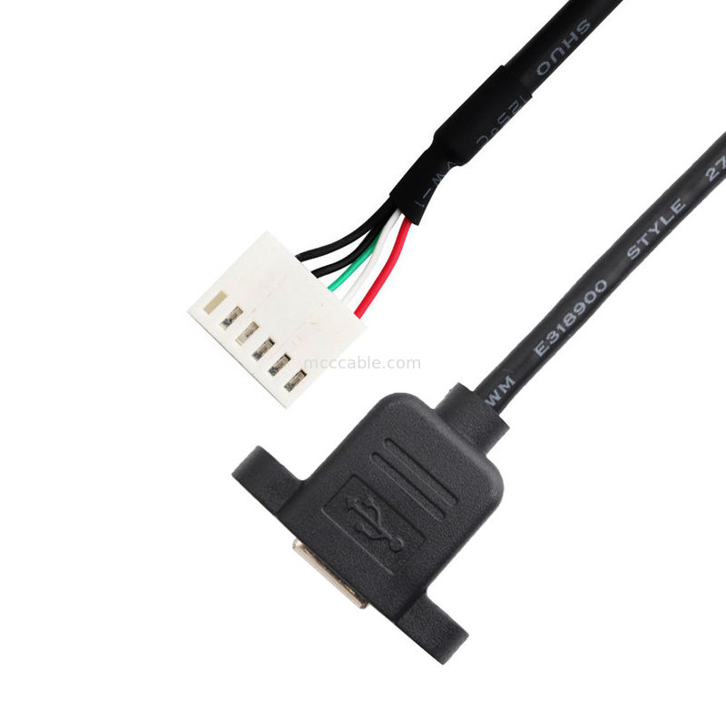 asamblea de soporte del panel del cable del Usb B de Durachill del arnés de cable de la echada A2542ha-6p de 2.54m m