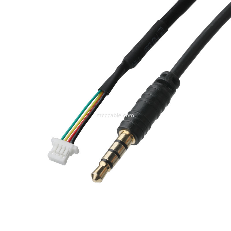 3.5mm 4Pin Heaphone Earphone Plug MALE a JST SHR-04V-S-B Conjunto de conector de cable OEM / ODM