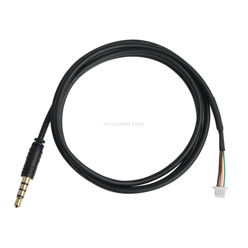3.5mm 4Pin Heaphone Earphone Plug MALE a JST SHR-04V-S-B Conjunto de conector de cable OEM / ODM