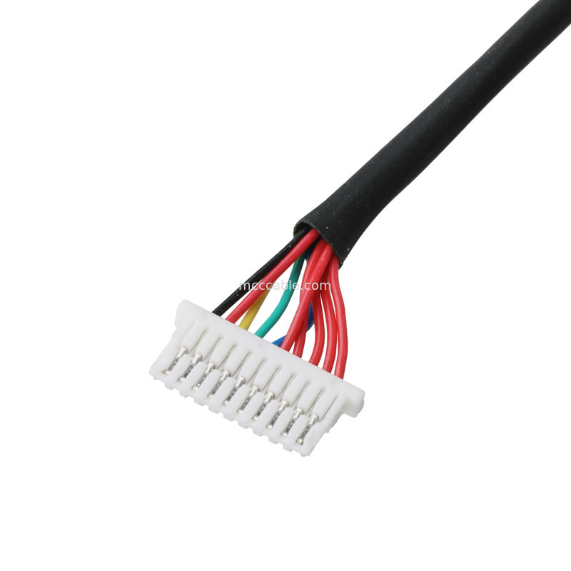 Cable de luz 10P JST SHLP-10V-S-B a arneses semidesnudos ensamblajes de cable coaxial personalizados Arneses de alambre automotriz