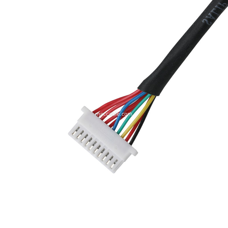 Cable de luz 10P JST SHLP-10V-S-B a arneses semidesnudos ensamblajes de cable coaxial personalizados Arneses de alambre automotriz