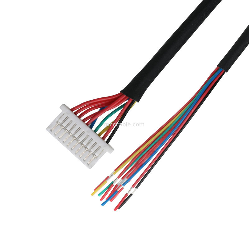 Cable de luz 10P JST SHLP-10V-S-B a arneses semidesnudos ensamblajes de cable coaxial personalizados Arneses de alambre automotriz