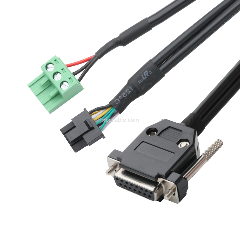 Conectores de cables industriales personalizados DB-15P Femenino a HSG 43025-0800 de altura 3.0 mm y 691352710003 de altura 5.8 mm