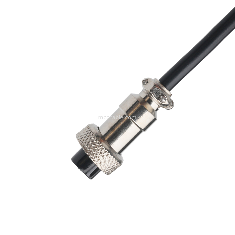 Conector CLEAR PVC 30P D-SUB FEMALE a GX12 M12-2P Conectores de ensamblaje de cables personalizados OEM / ODM