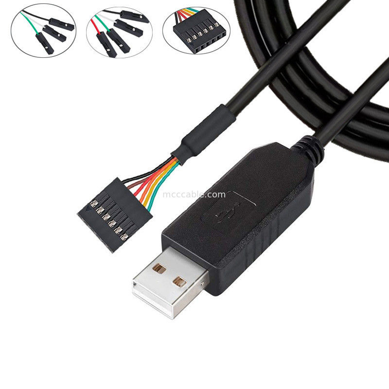 Chip FTDI USB a 6P TTL-232R-3V3 5V módulo de nivel cable de puerto en serie Ttl3.3v5v, número de pin de fuente de alimentación personalizable