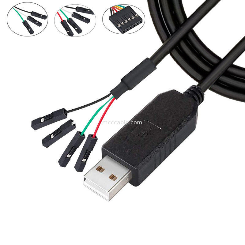 Chip FTDI USB a 6P TTL-232R-3V3 5V módulo de nivel cable de puerto en serie Ttl3.3v5v, número de pin de fuente de alimentación personalizable
