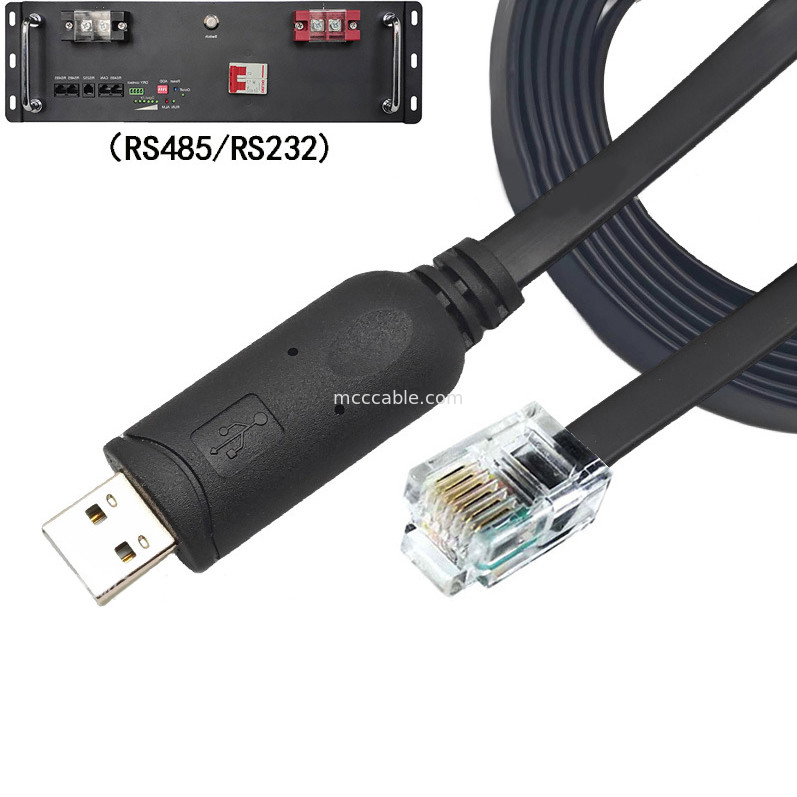 USB-A a RS232 RJ12 Cable de serie 6P6C Compatible con línea de depuración de configuración de comunicación RS232