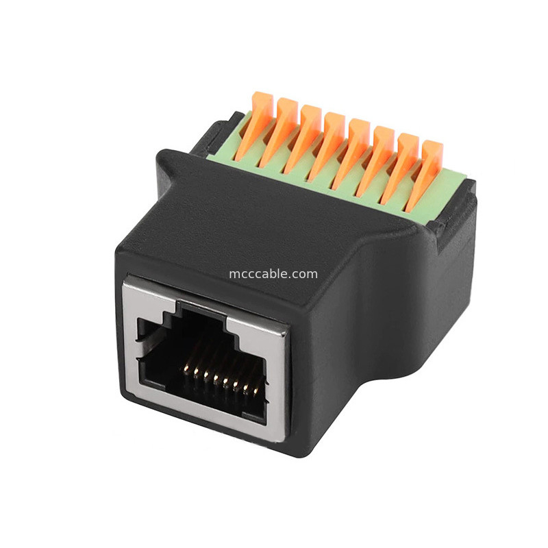 Protocolo RJ45 para el terminal de conexión rápida del núcleo de 8 pin sin soldadura Femenino 8P8C Red de cabeza de cristal, con hilo