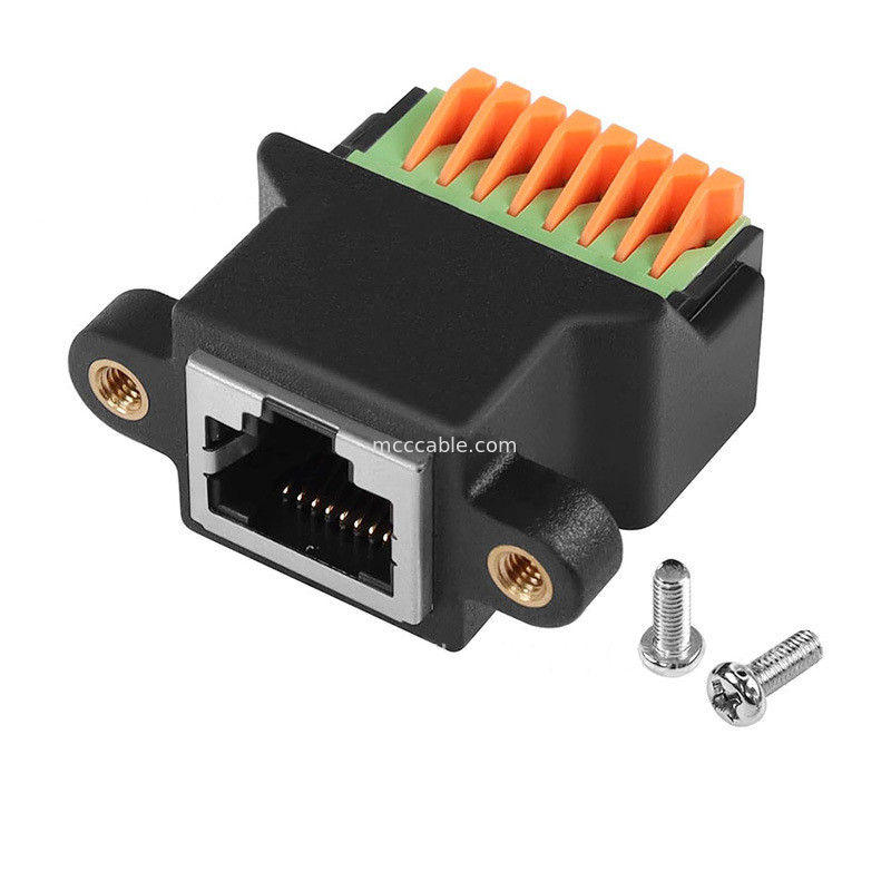 Protocolo RJ45 para el terminal de conexión rápida del núcleo de 8 pin sin soldadura Femenino 8P8C Red de cabeza de cristal, con hilo