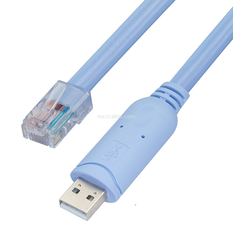 Conector de arneses industriales personalizados USB a RJ45 a 8P8C cabeza de cristal a RS232 cable de control de interruptor de puerto serie