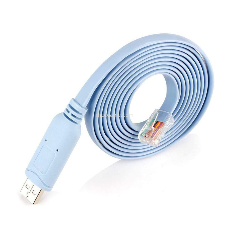 Conector de arneses industriales personalizados USB a RJ45 a 8P8C cabeza de cristal a RS232 cable de control de interruptor de puerto serie