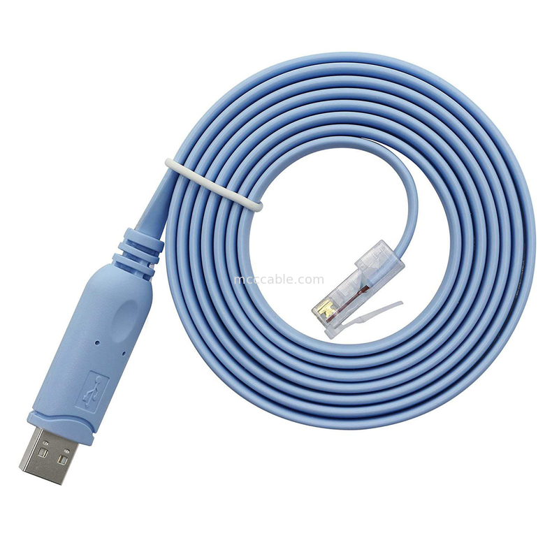 Conector de arneses industriales personalizados USB a RJ45 a 8P8C cabeza de cristal a RS232 cable de control de interruptor de puerto serie