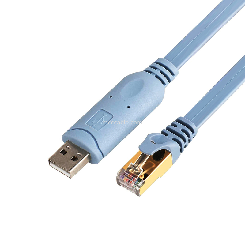 Conector de arneses industriales personalizados USB a RJ45 a 8P8C cabeza de cristal a RS232 cable de control de interruptor de puerto serie