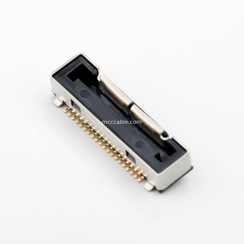 Honda LVC-D20SFYG Conector tipo SMT de inclinación de 0,5 mm en el lado del PC para cables coaxial superfinos simples / planos