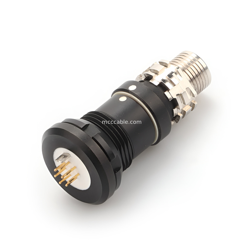 Conector circular industrial impermeable a agua de la serie X 8P Conector militar femenino - Transmisión de datos de alta velocidad