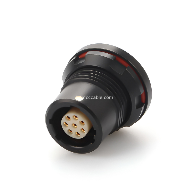 Conector circular industrial impermeable a agua de la serie X 8P Conector militar femenino - Transmisión de datos de alta velocidad