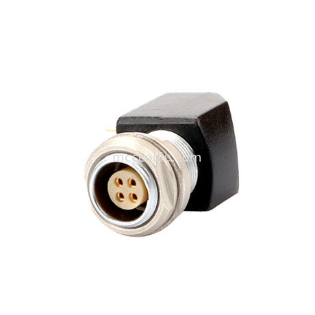 Serie B Z12 4Pin doble tuerca de ángulo fijo conector de ángulo 90° doble tuerca de ángulo fijo para placas de circuitos impresos