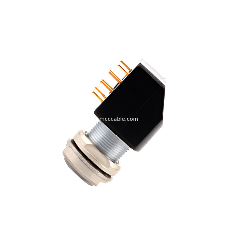 Serie B Z12 4Pin doble tuerca de ángulo fijo conector de ángulo 90° doble tuerca de ángulo fijo para placas de circuitos impresos