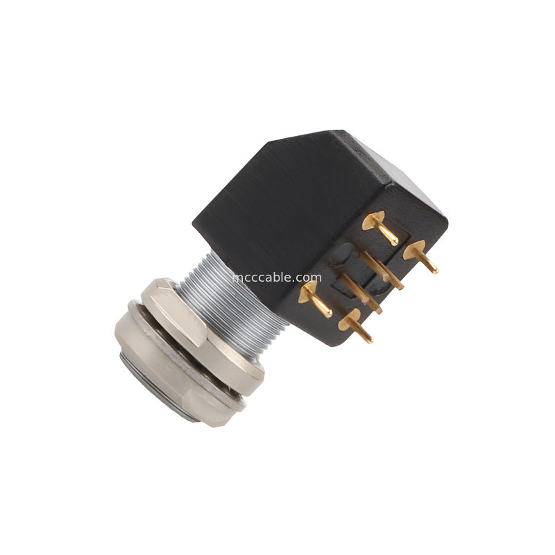 Serie B Z12 4Pin doble tuerca de ángulo fijo conector de ángulo 90° doble tuerca de ángulo fijo para placas de circuitos impresos