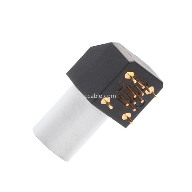 Conector circular de interior Serie B Z11 8Pin soldador de puesta a tierra en ángulo conector fijo de 90 ° conector angular para placa de circuito