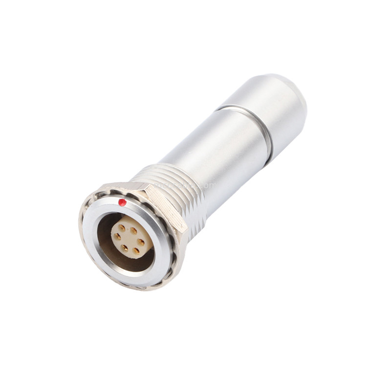 Conector circular industrial impermeable Serie B Z10 6P femenino de interior Universal Doble Clampada de tuerca para fijar el cable