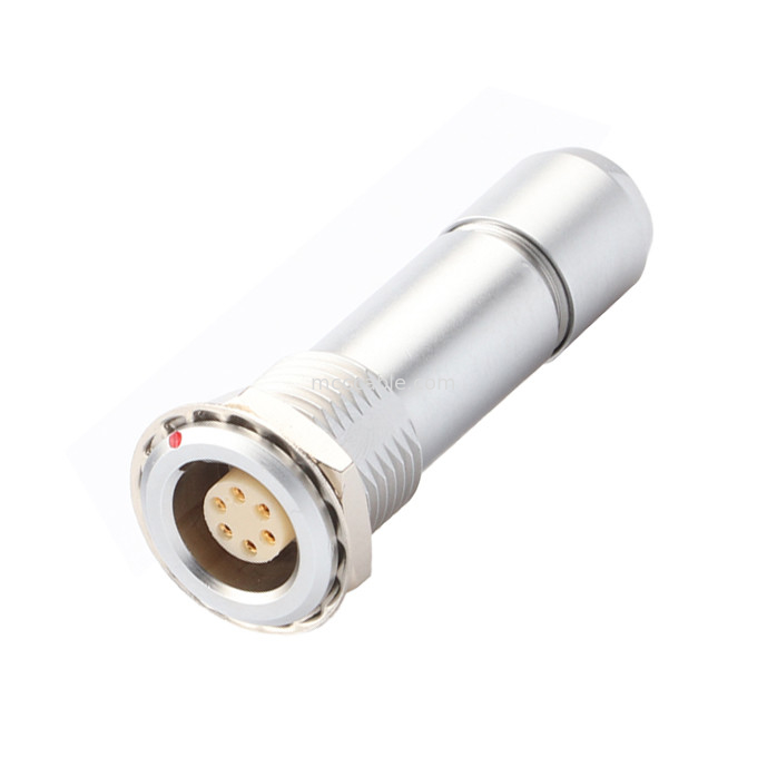 Conector circular industrial impermeable Serie B Z10 6P femenino de interior Universal Doble Clampada de tuerca para fijar el cable