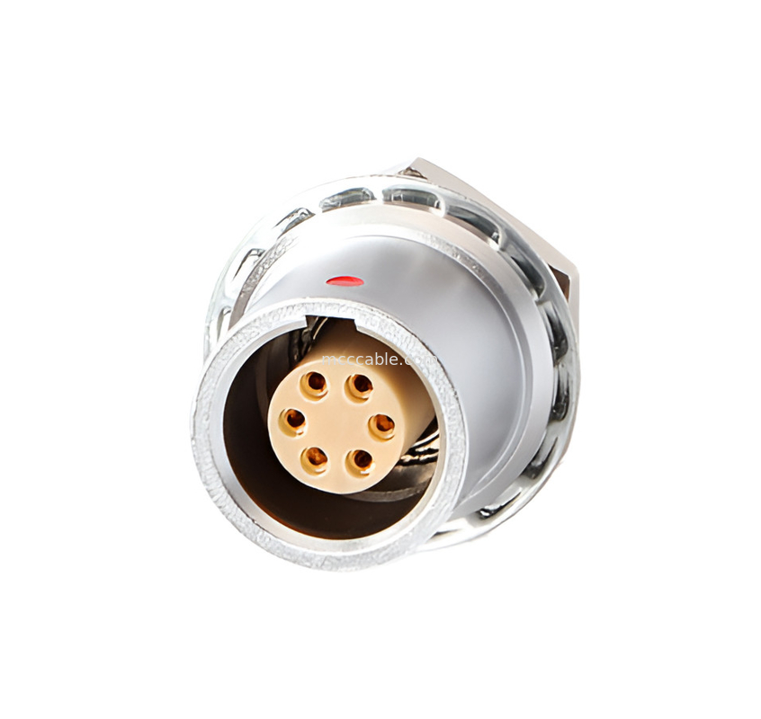 Conector de bloqueo automático de empuje-tirón Control industrial circular Serie B Z6 Conector de 6 pines Sensor de señal de mujer a 6 pines