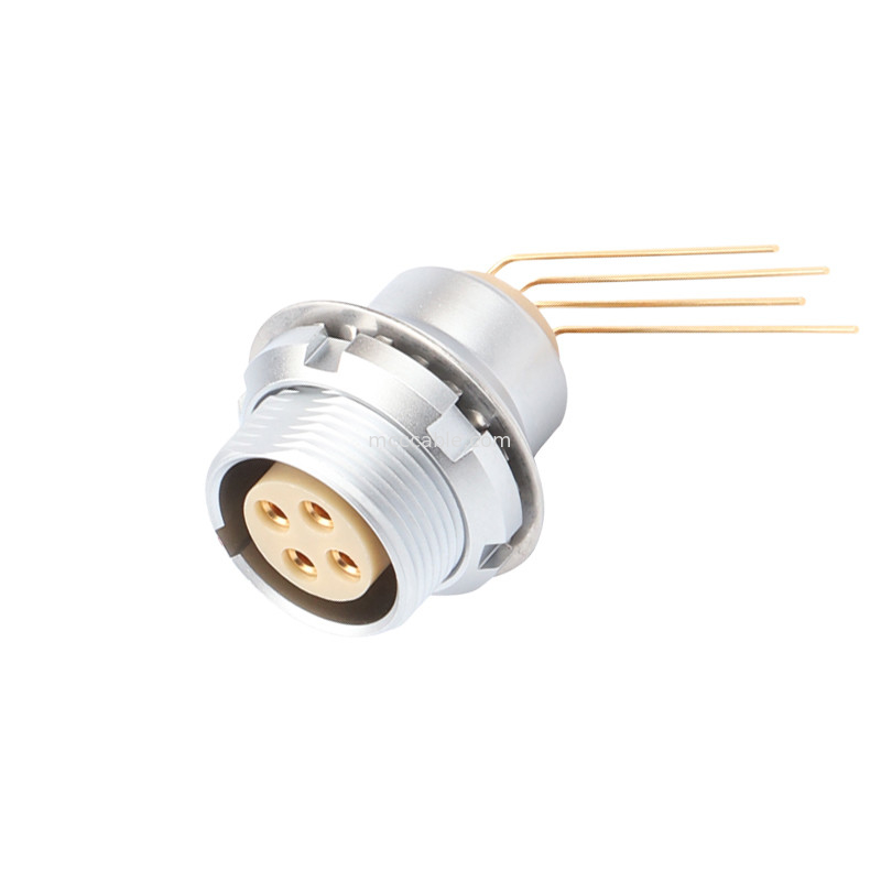 Conector industrial circular a prueba de agua Z3 placa de circuito impreso con enchufe fijo externo de 90°, núcleo de codo 4 pines