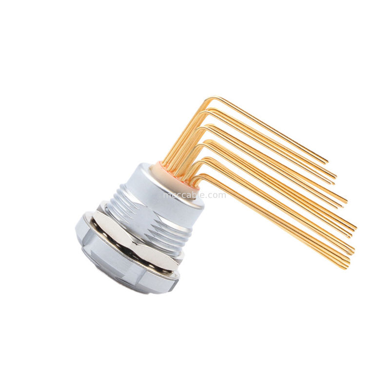 Conector circular impermeable Z2 26pin doble tuerca 90° ángulo pin núcleo interno y externo tuerca enchufe fija