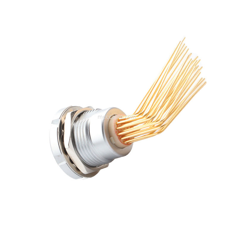 Conector circular impermeable Z2 26pin doble tuerca 90° ángulo pin núcleo interno y externo tuerca enchufe fija