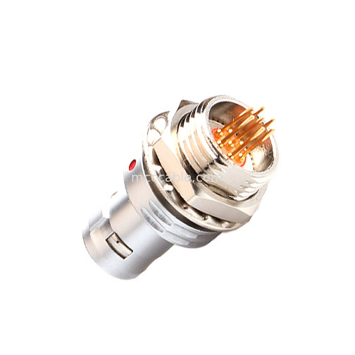 Conector circular T9 de 7 pines con enchufe fijo y tuerca fija Conector de equipos aeroespaciales médicos militares