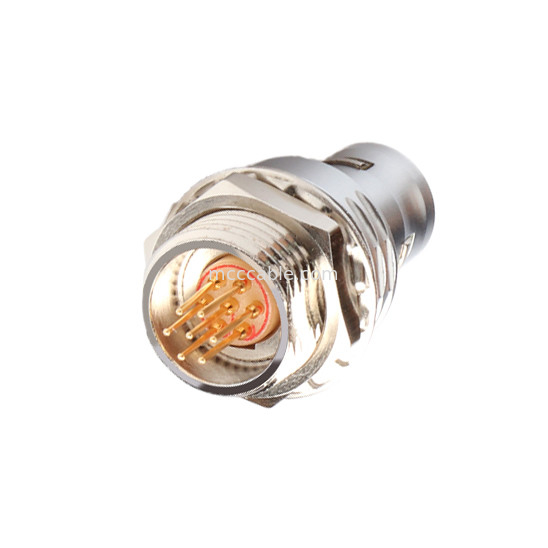 Conector circular T9 de 7 pines con enchufe fijo y tuerca fija Conector de equipos aeroespaciales médicos militares