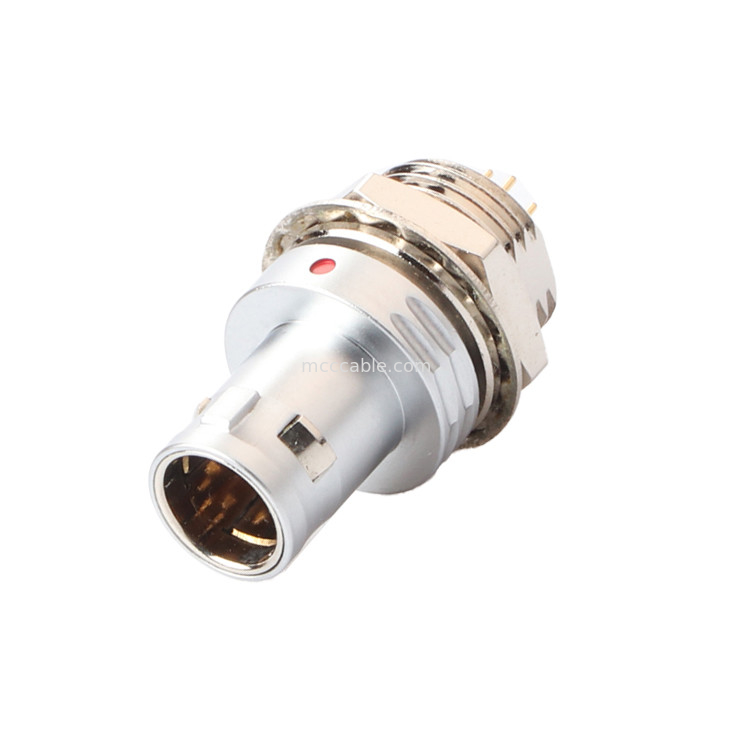 Conector circular T9 de 7 pines con enchufe fijo y tuerca fija Conector de equipos aeroespaciales médicos militares