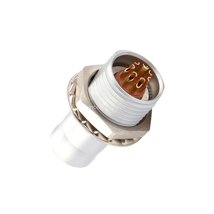Push-pull autobloqueo T2 8Pin panel de conector circular enchufe fijo sin dispositivo de bloqueo solución industrial