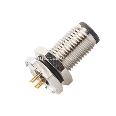 Conector circular M5 código-A de la serie impermeable de panel de la brida de la placa de circuito impreso macho soporte de toma de 3 núcleos y 4 núcleos personalización IP67