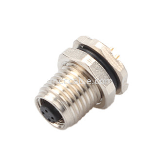 Conector circular M5 código-A 4Pin series resistentes al agua Mates femeninos con M5 panel de brida de la toma de PCB masculino